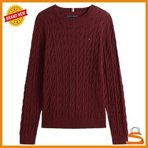 Men's Cotton Cable Knit Sweater Regular Fit Pullover